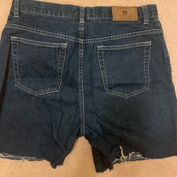 Vintage Ralph Lauren mid thigh cut off Jean shorts -8 - Picture 2 of 4